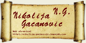 Nikolija Gačanović vizit kartica